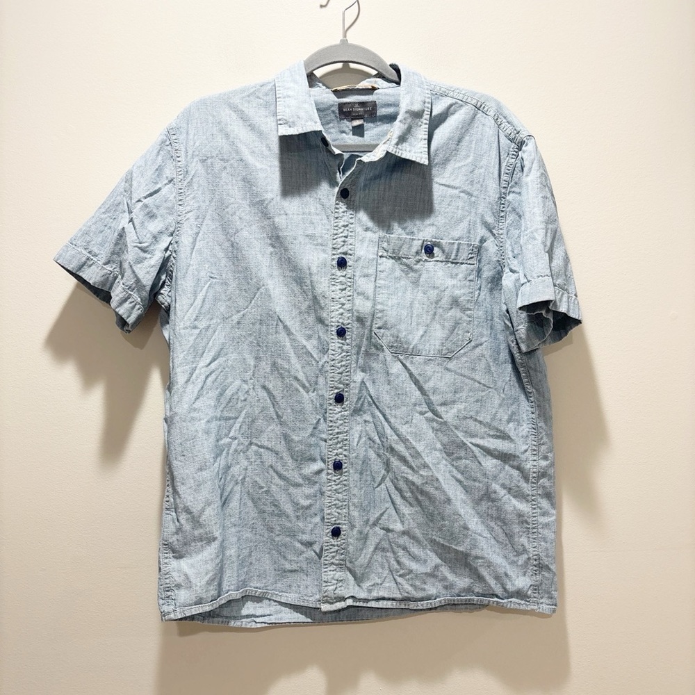 L.L. Bean Men’s Signature Vacationland Shirt Short Sleeve Button Down Slim Fit L